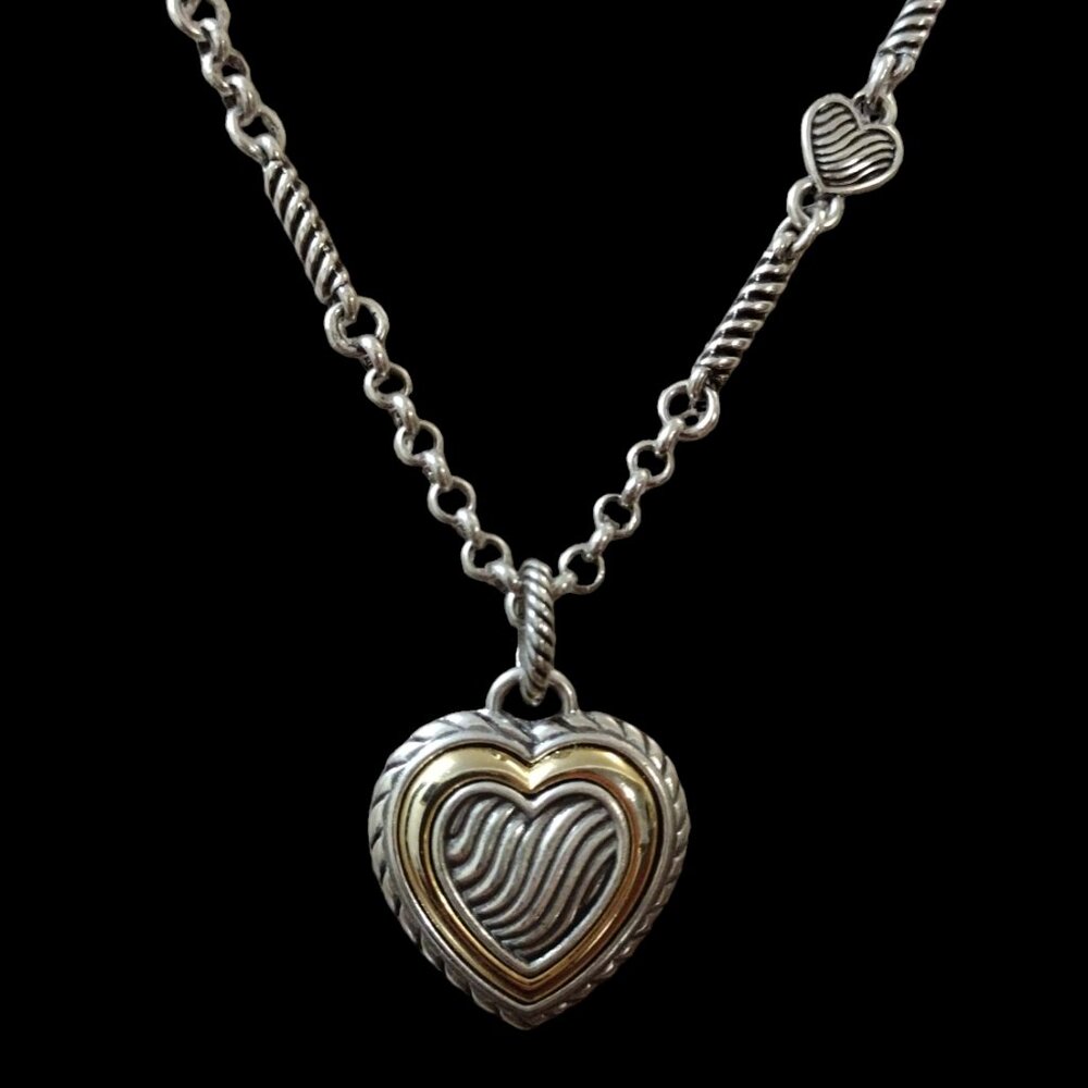Brighton Silver and Pink Heart Necklace Set - Picture 4 of 6